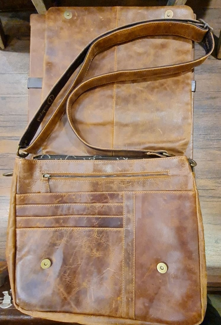 Leather Messenger Bag for Men-Brolly