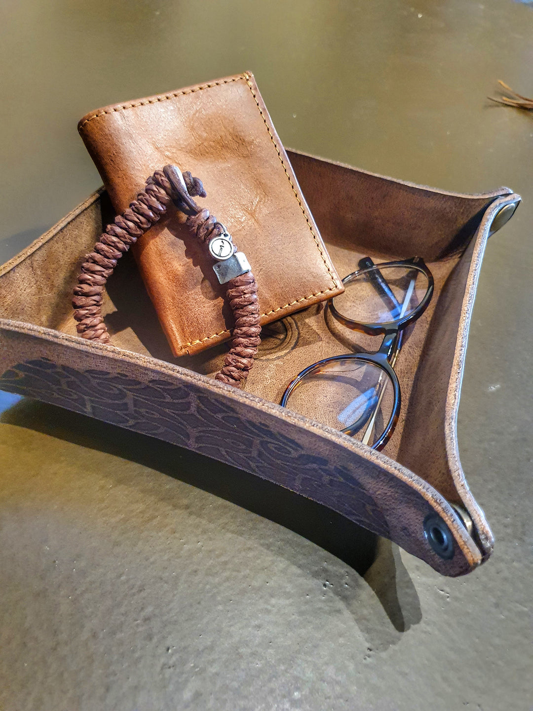 Leather Valet Tray-Carson-22CM