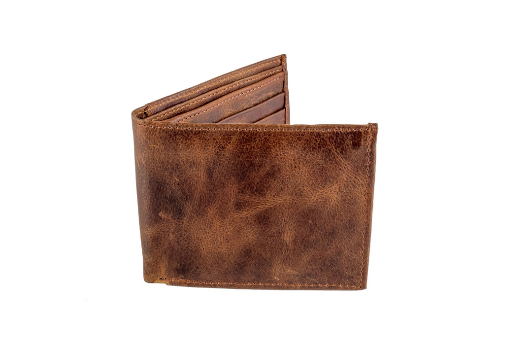 Mens Leather Wallet Slot Open