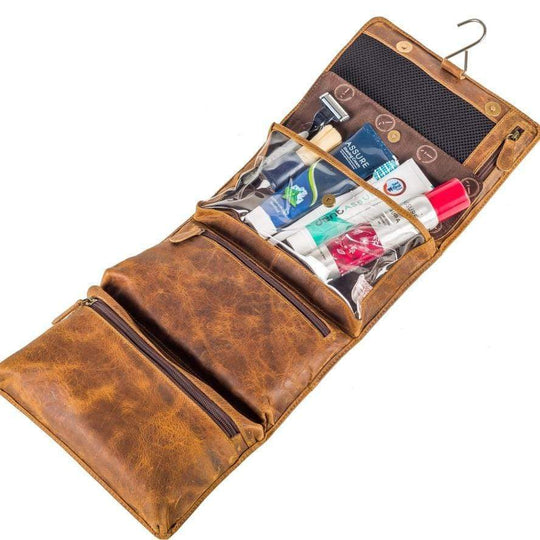 Mens Leather Toiletry Bag-Rockliff